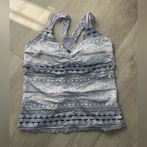Aerie Blue and Gray Patterned Bikini Top